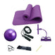 Yoga mat, resistance puller, Pilates ball, jump rope, and mesh bag set