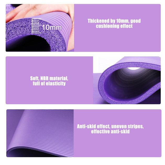 72 - inch cushioned yoga mat for stretching and workout support details