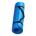 NBR Yoga Mat – Large Non-Slip Thickened Design rolled up, featuring blue color and straps for easy transport.