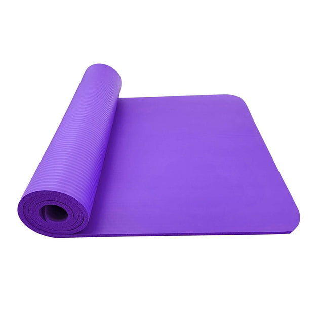 NBR Yoga Mat – Large Non-Slip Thickened Design in vibrant purple color, ideal for yoga and floor exercises.